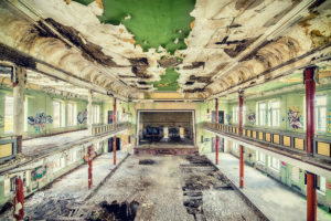 old ballroom with green stage old ballroom with green stage